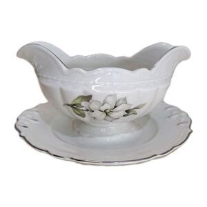 Embassy "White Rose" Vitrified‎ China USA Serving Bowl 8" Diameter